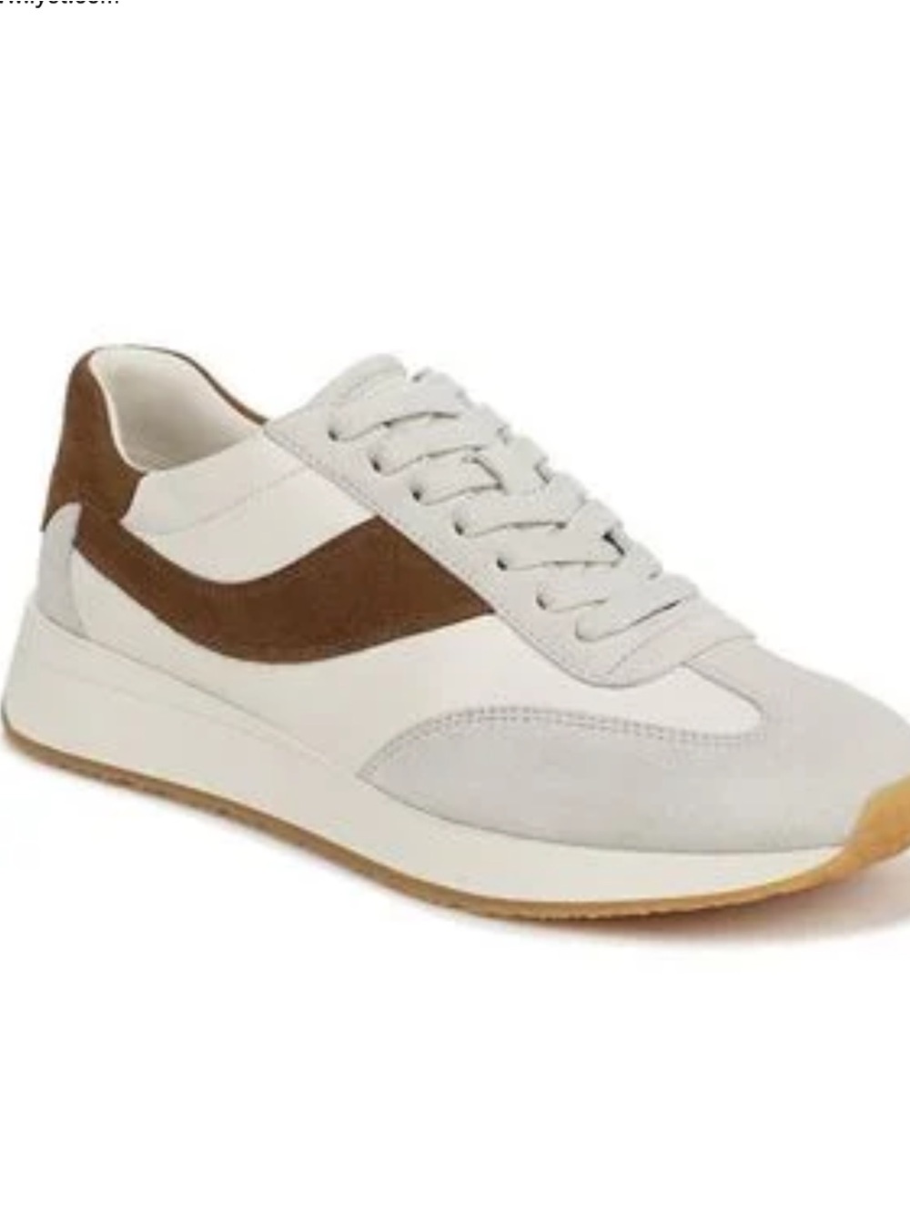 Vince White and Brown Leather Runner Sneaker